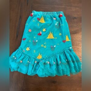 Hanna Anderson Girls Disney Little Mermaid Embroidered Teal Green Skirt Medium!